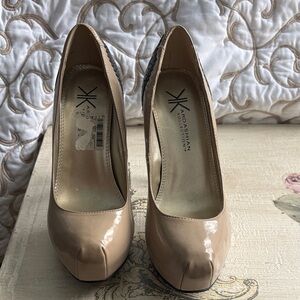 Kardashian Kollection Nude Patent Heels